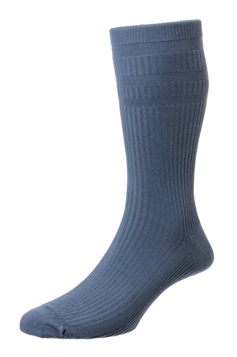 HJ Hall Cotton Soft Top Sock Slate - Simpsons of Cornwall