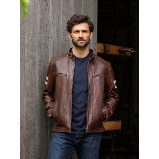 Lakeland Leather Jacket Charlie Cognac Simpsons of Cornwall